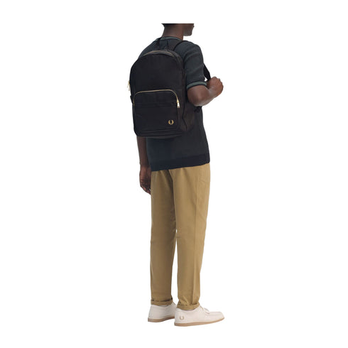 Fred Perry Zainetto Zaino Uomo Textured Nylon Nero - Francavilla Moda